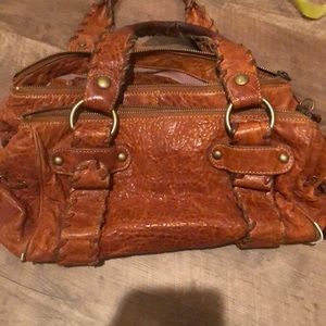Kooba Brown pebbled leather handbag